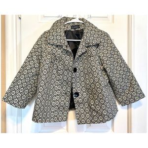 Elementz. Black, Cream and Gold Jacket. Size Medium. Cute Large Buttons. Shorty.